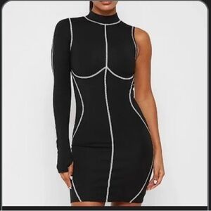 Elegant Black One-Shoulder Dress